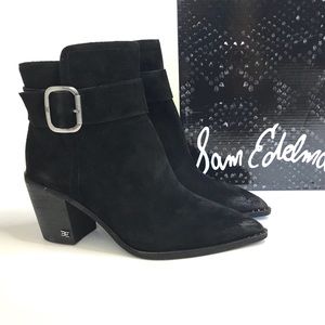 Sam Edelman booties boots black suede size 7.5